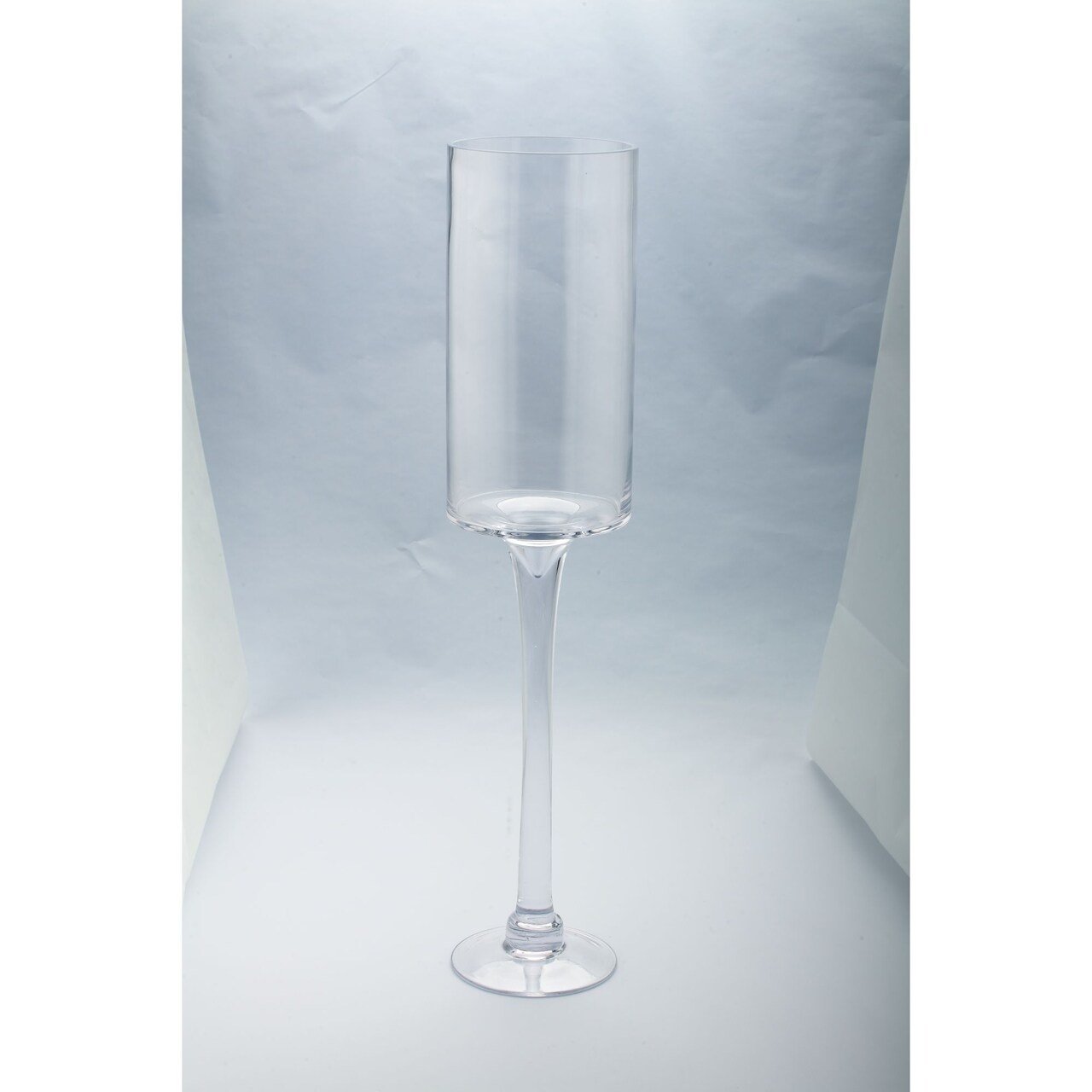 CC Home Furnishings Cylindrical Handblown Glass Pillar Candle Holder - 24" - Clear